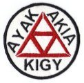 A triforce with "Akia" on the top right side. "Ayak" on the top left side, and "Kigy" on the bottom.