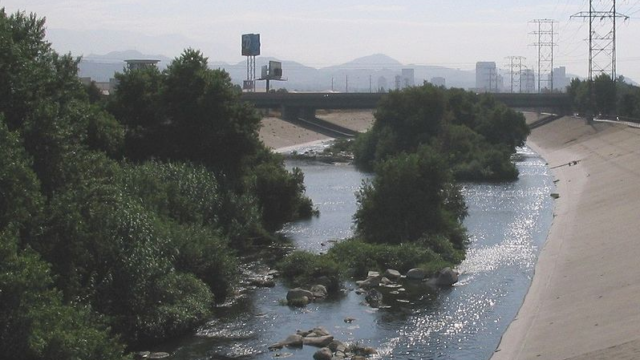 A placid view of the LA River