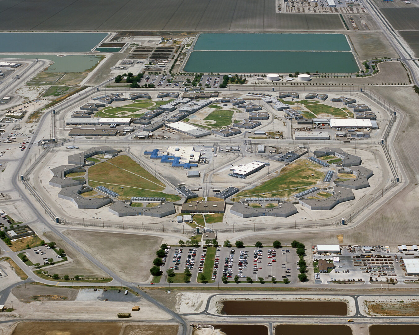 Aerial view of Corcoran State Prison in California