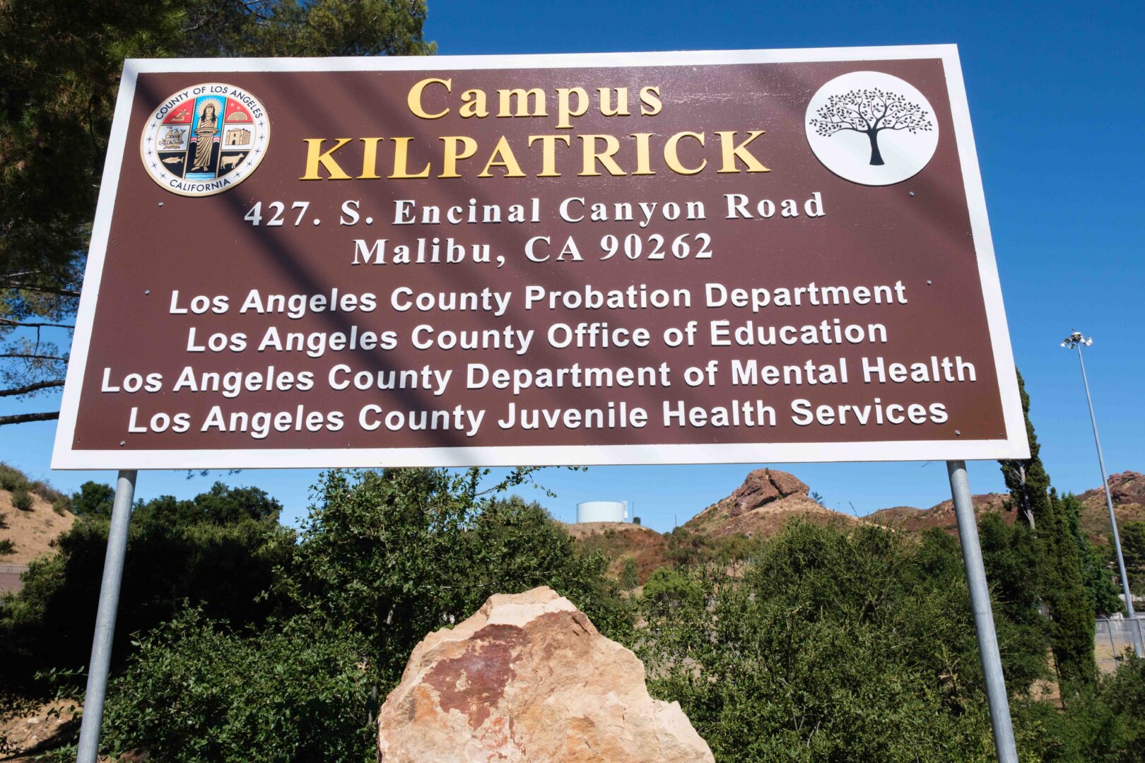 The sign posted at the entrance of Campus Kilpatrick. August 2023 Photo: Ben Camacho | Knock LA